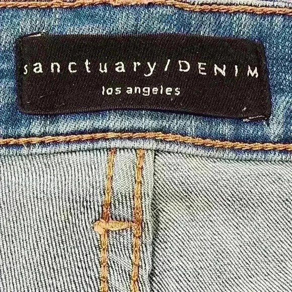 Sanctuary Denim Connector Frayed Hem Kick Crop Light Wash Missy Jeans - Picture 10 of 11